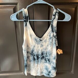 American Eagle Outfitters Tie-Dye Tank Top - Black and White